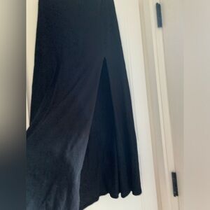 American Eagle black knit maxi skirt with thigh slit xs